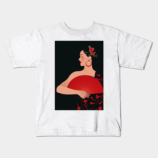 Spanish Lady Kids T-Shirt by LaInspiratriz